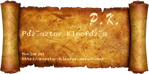 Pásztor Kleofás névjegykártya