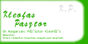 kleofas pasztor business card